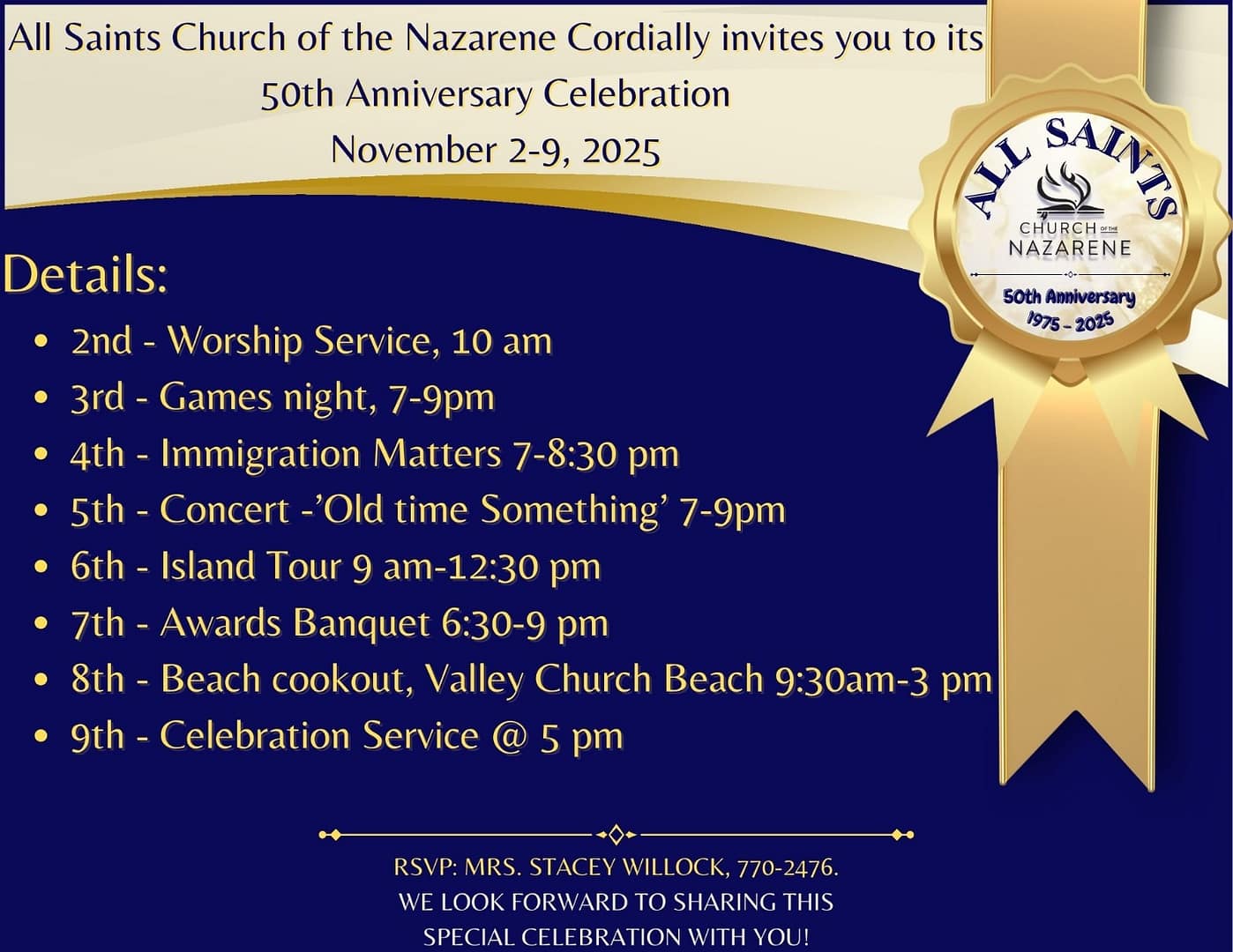 All Saints Church of the Nazarene Marks 50 Years of Ministry and Service