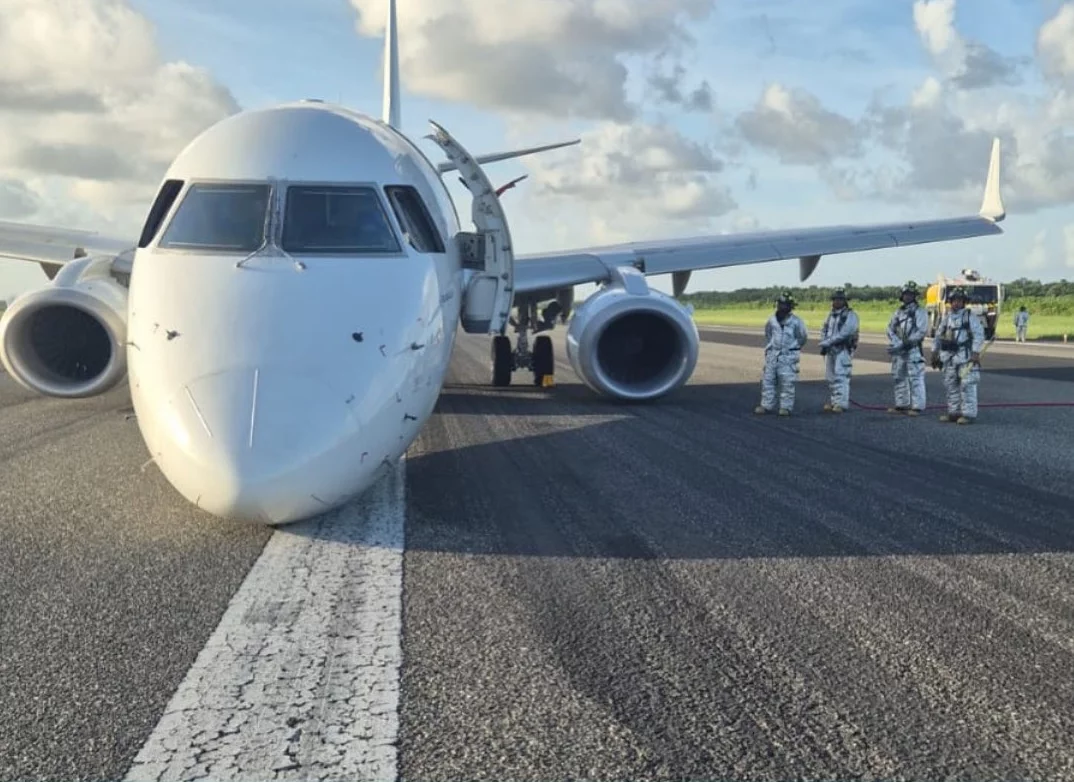VIDEO: Sky High Airlines plane makes emergency landing at AILA