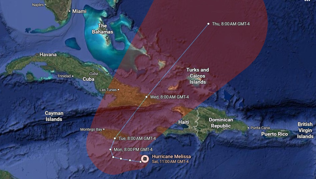 #EyeOnMelissa: Melissa strengthens into hurricane as it takes aims at Jamaica