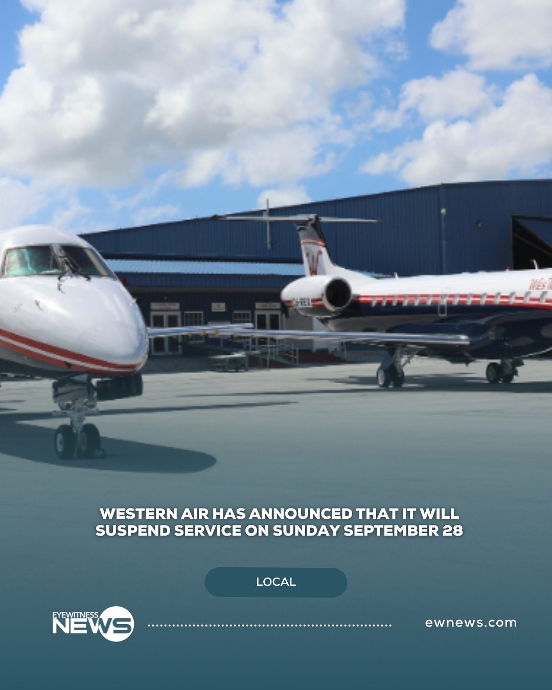 Western Air suspends services for Sunday following Tropical Storm Warning