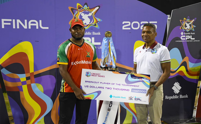 CWI Congratulates Quentin Sampson as Breakout Player of CPL 2025