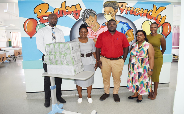 Food Centre St. Kitts Limited donates baby pampers to Baby Friendly JNF Hospital