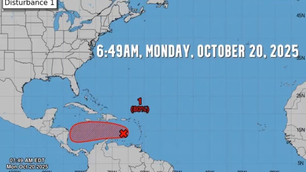 Tropical storm likely to form in Caribbean within seven days