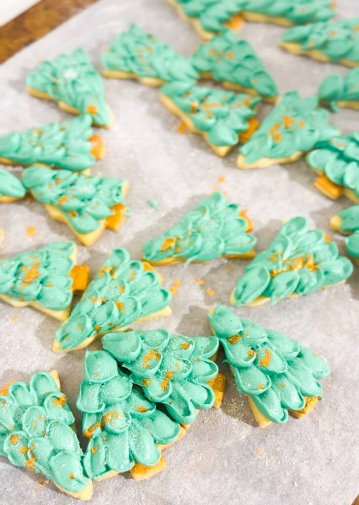 Christmas tree eggless sugar cookies