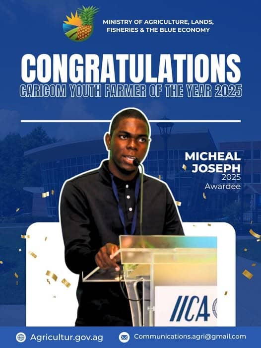 Antigua and Barbuda’s Michael Joseph Named CARICOM Youth Farmer of the Year 2025