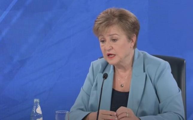 IMF Managing Director says global economy performing better than expected, but challenges persist