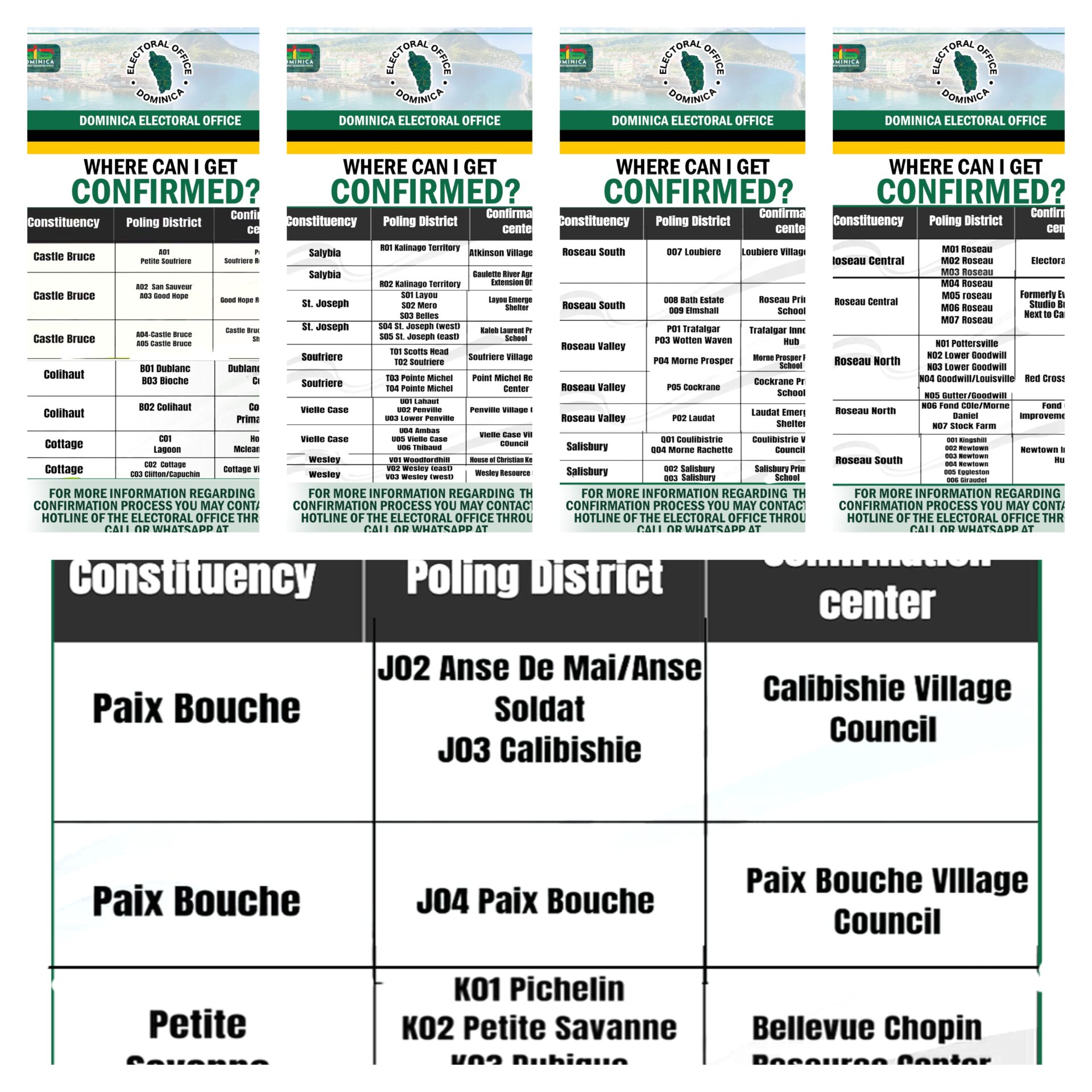 List of Voter Confirmation Centers