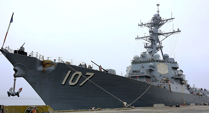 US warship docks in Trinidad amid fears of military aggression in the Caribbean