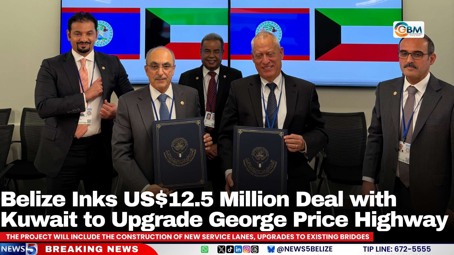 Belize Inks US$12.5 Million Deal with Kuwait to Upgrade George Price Highway