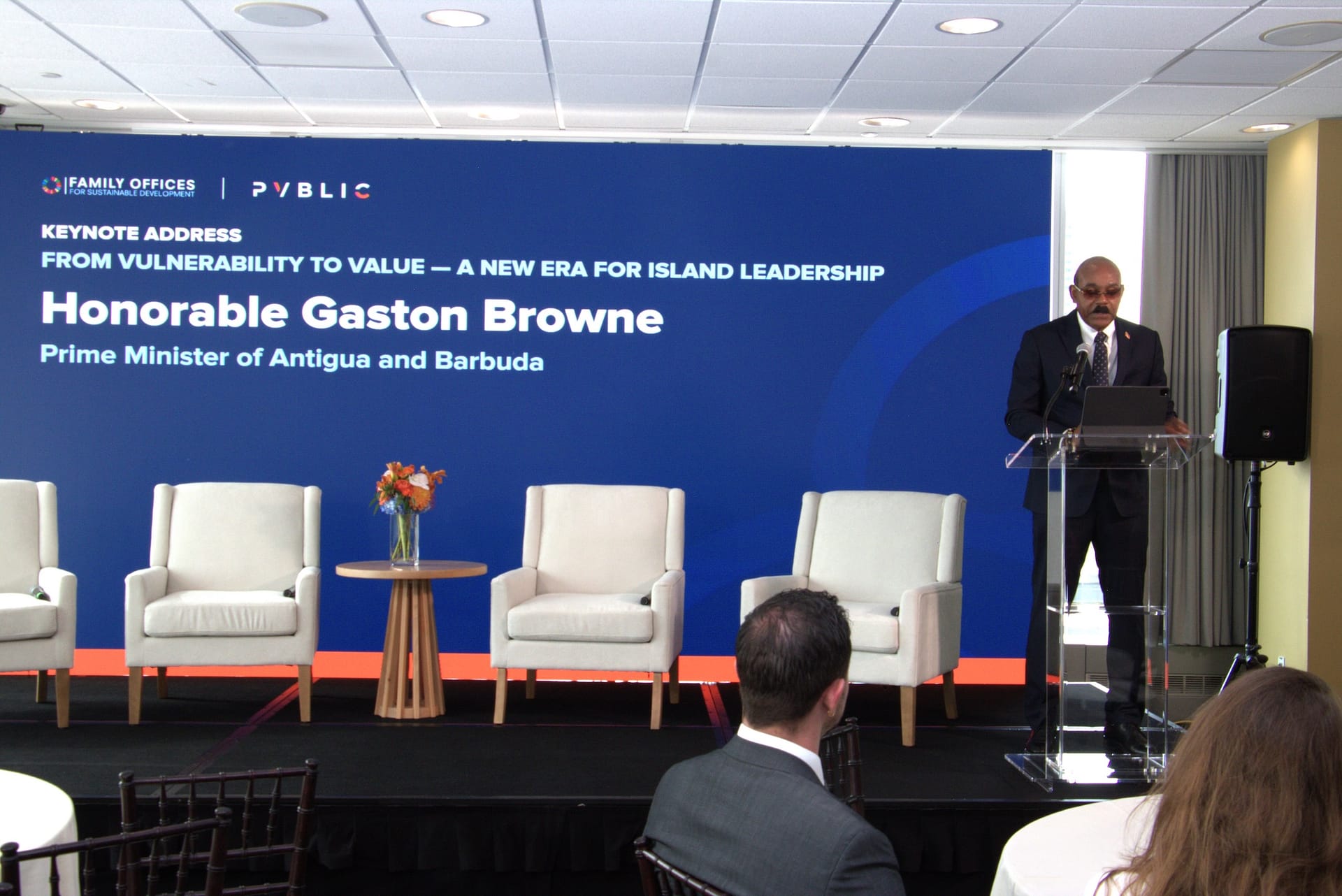 Prime Minister Gaston Browne Calls for Island-Led Investment and Partnership at Family Offices for Sustainable Development Summit