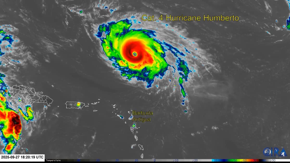 Hurricane Humberto Passes Safely North of Antigua