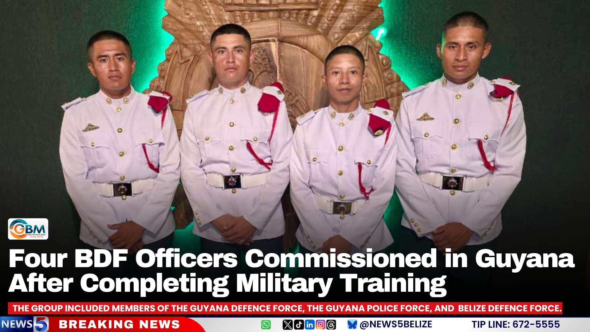 Four BDF Officers Commissioned in Guyana After Completing Military Training