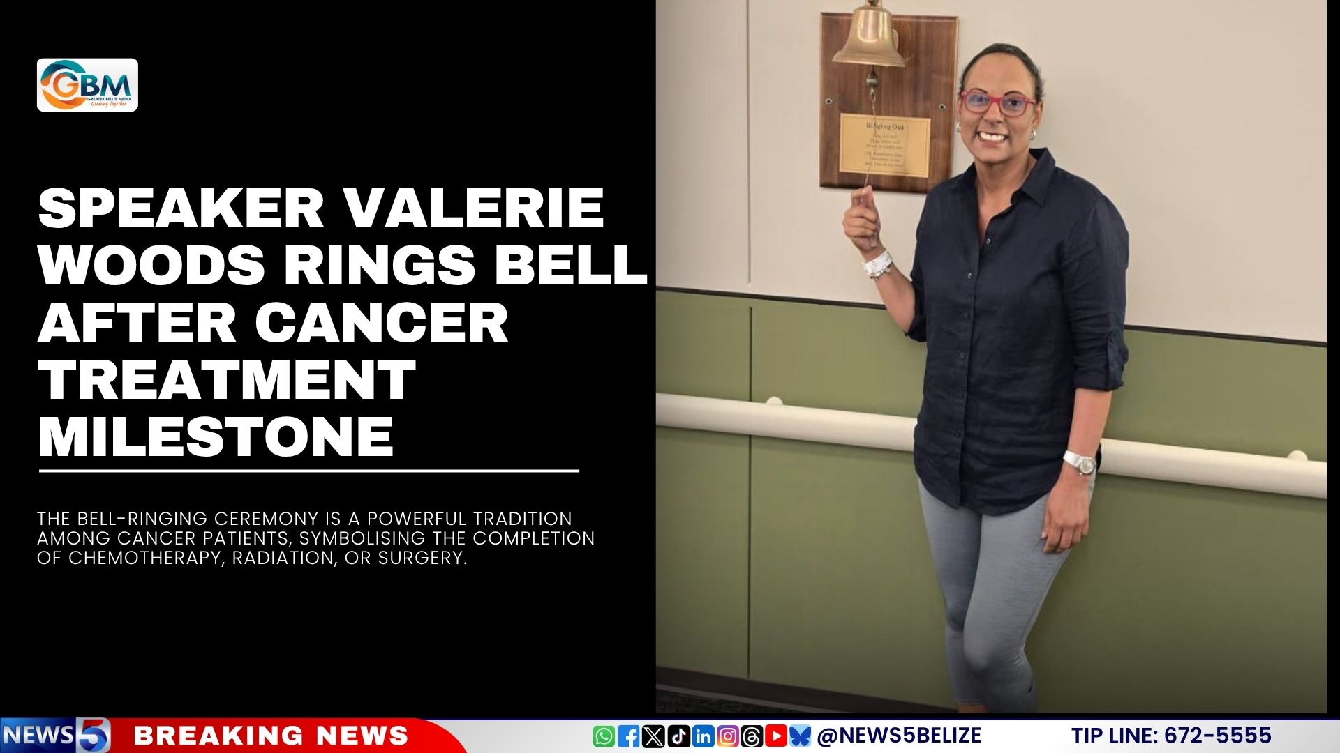 Speaker Valerie Woods Rings Bell After Cancer Treatment Milestone