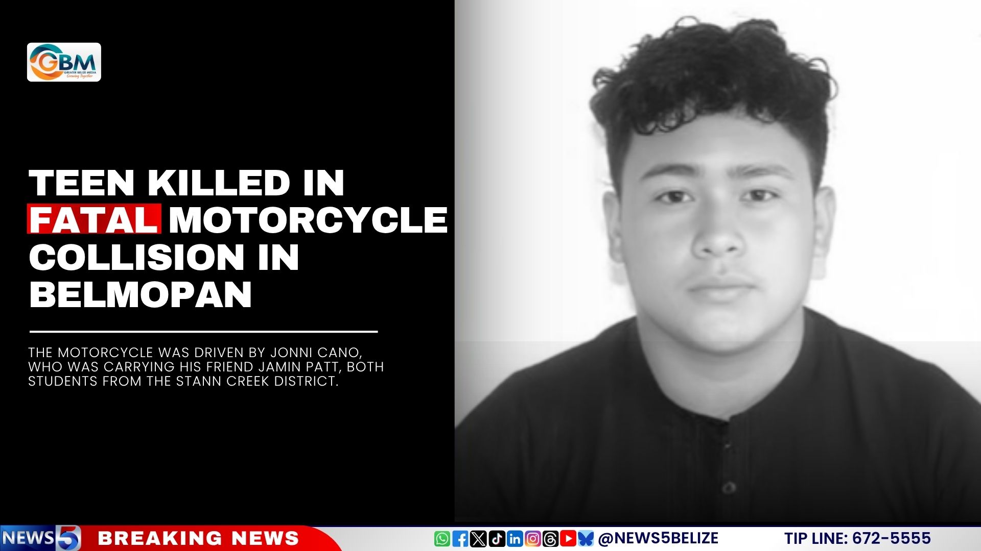 Teen Killed in Fatal Motorcycle Collision in Belmopan