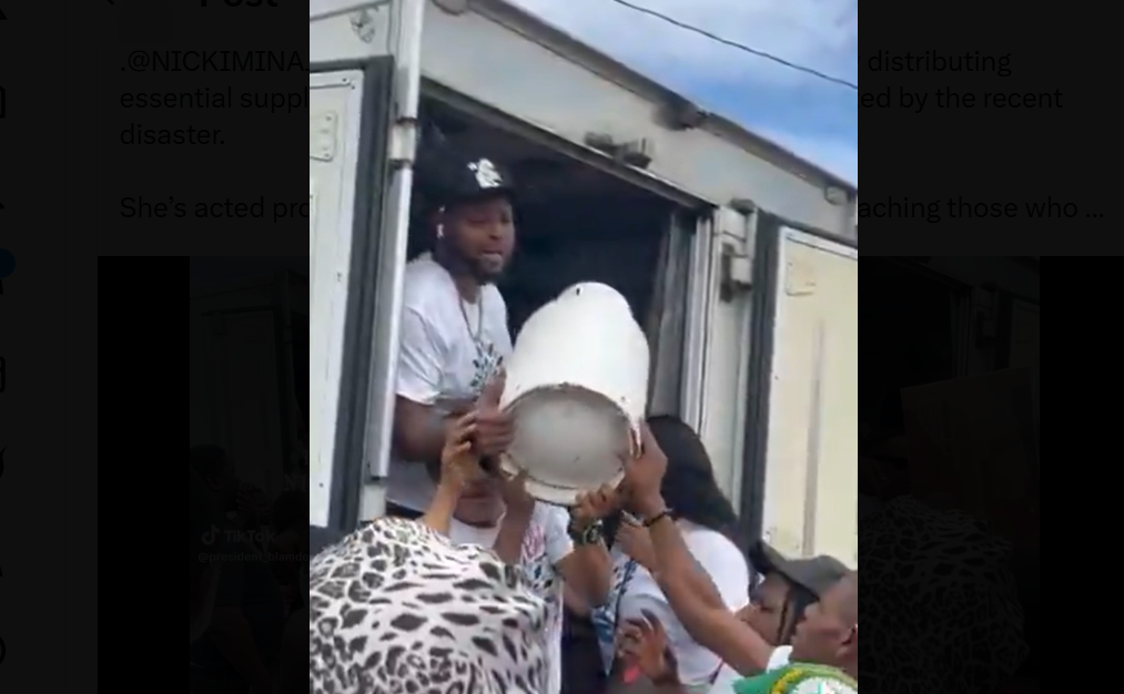 Nicki Minaj, Skeng, Shaniel Muir donate relief items to western Jamaica