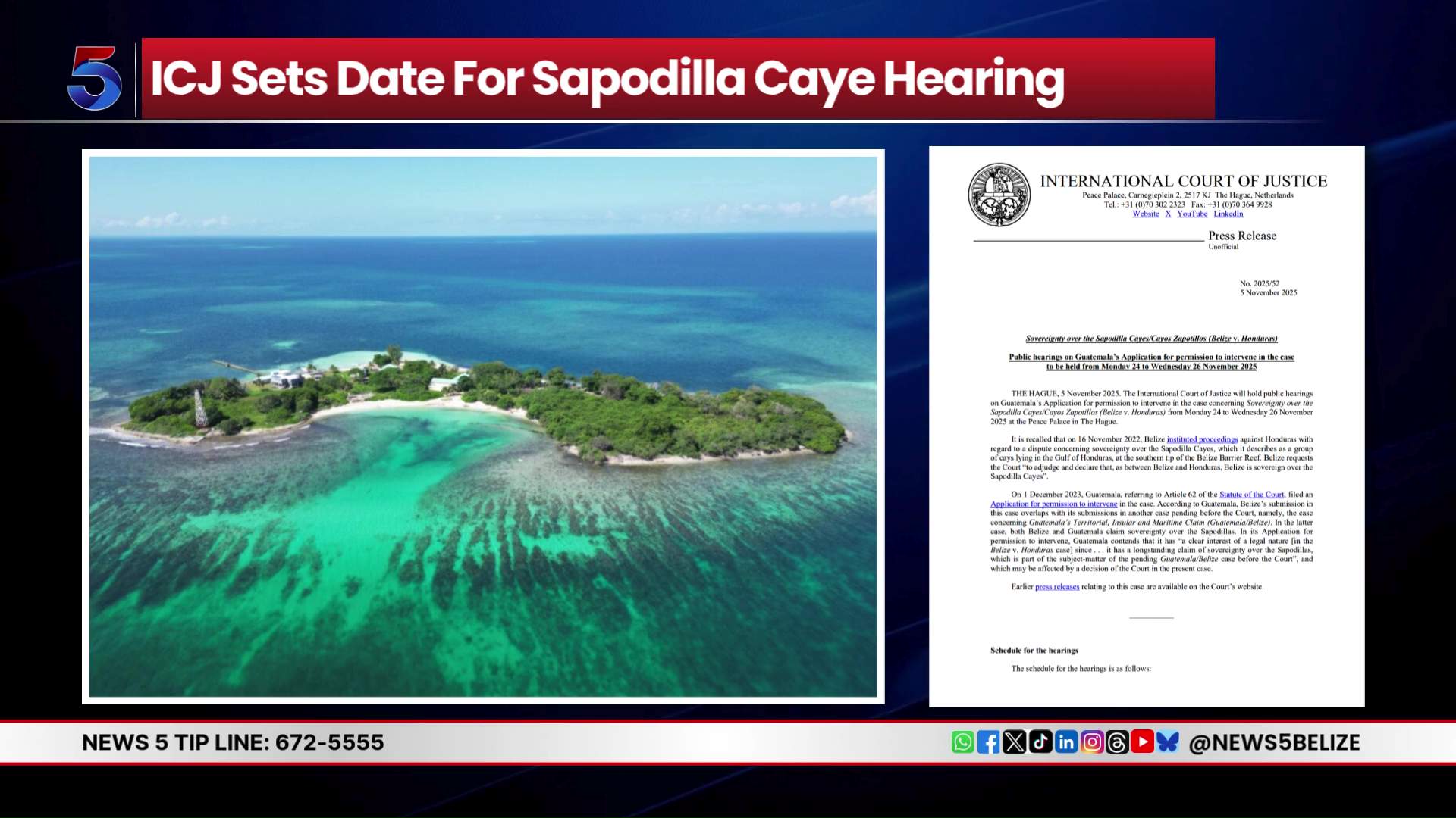 ICJ to Hear Guatemala’s Bid in Sapodilla Case