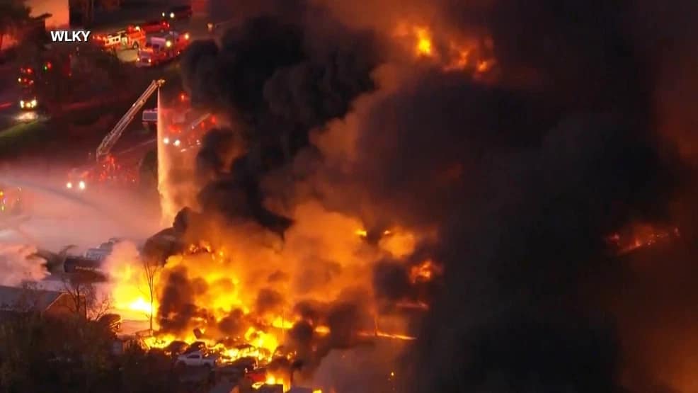 At least seven dead after UPS plane crashes in fireball on takeoff from Louisville, Kentucky