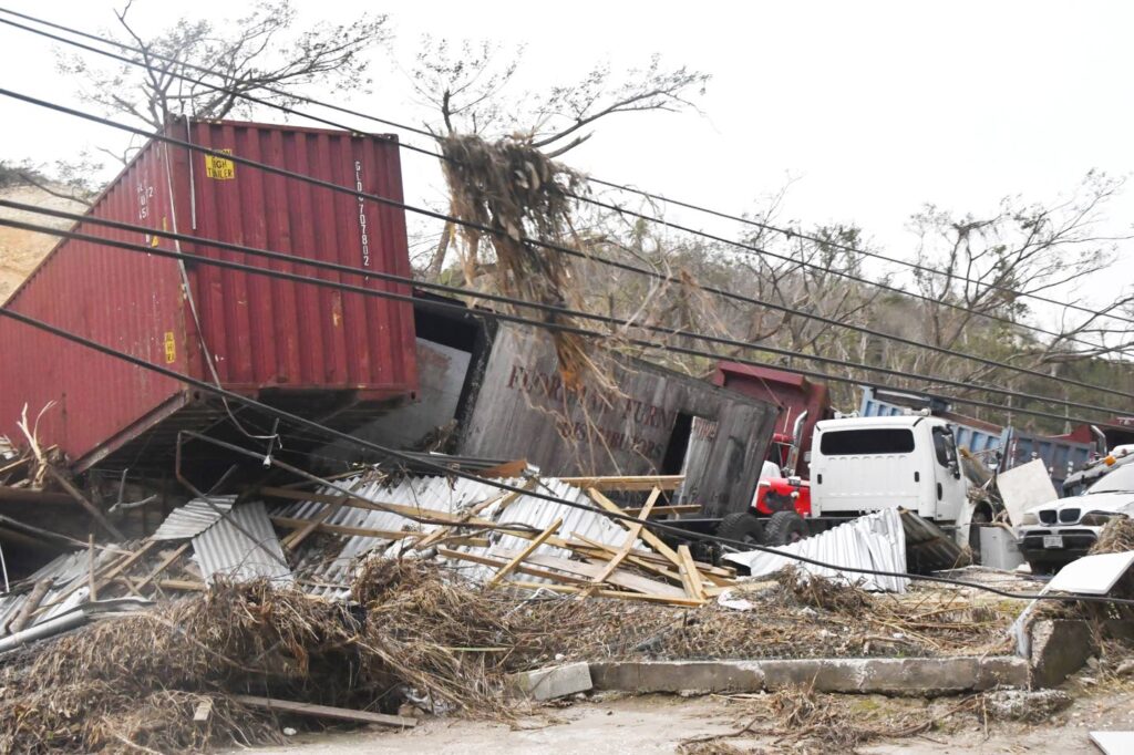 Raging water, broken rigs