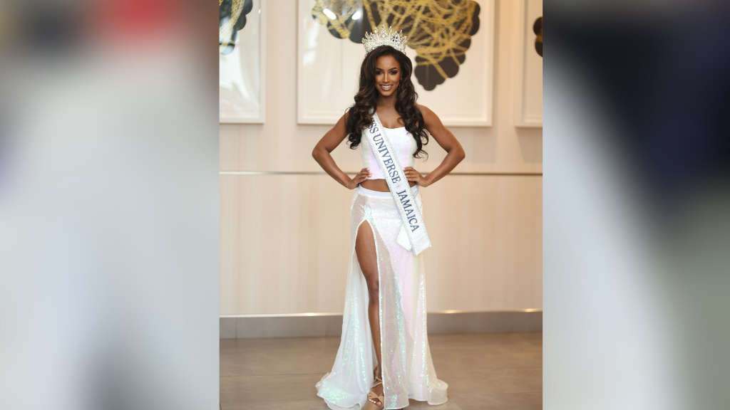 Miss Universe Jamaica falls during evening gown preliminary competition