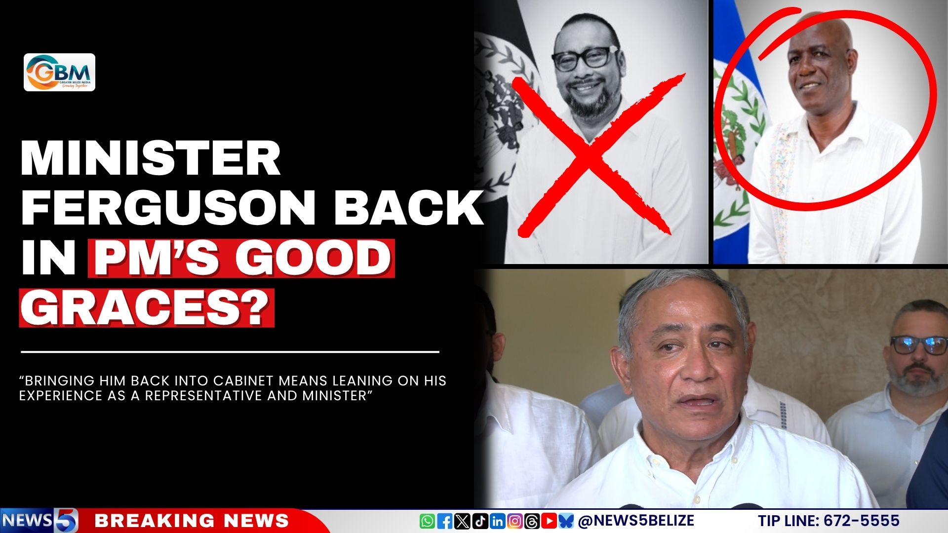 Minister Ferguson Back In PM’s Good Graces?