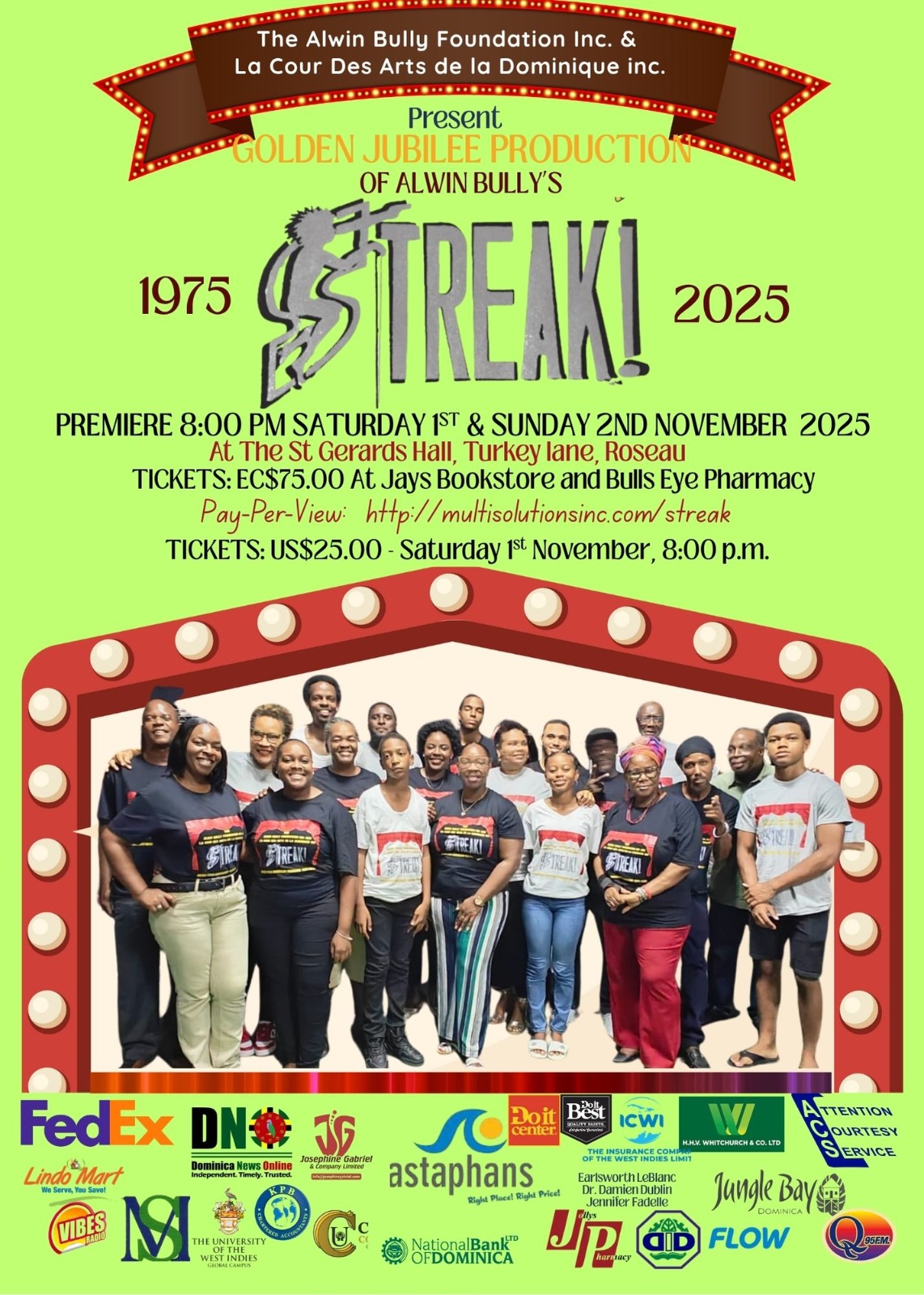 LIVE from 8PM Pay-per-view event: 50th Anniversary restaging of Alwin Bully’s Streak