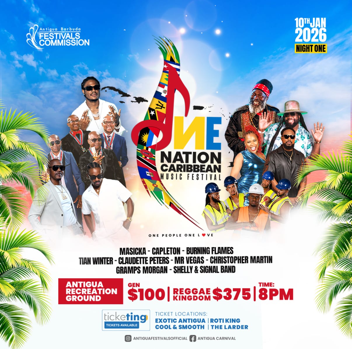 One Nation Caribbean Music Festival Returns to the iconic Antigua Recreation Ground