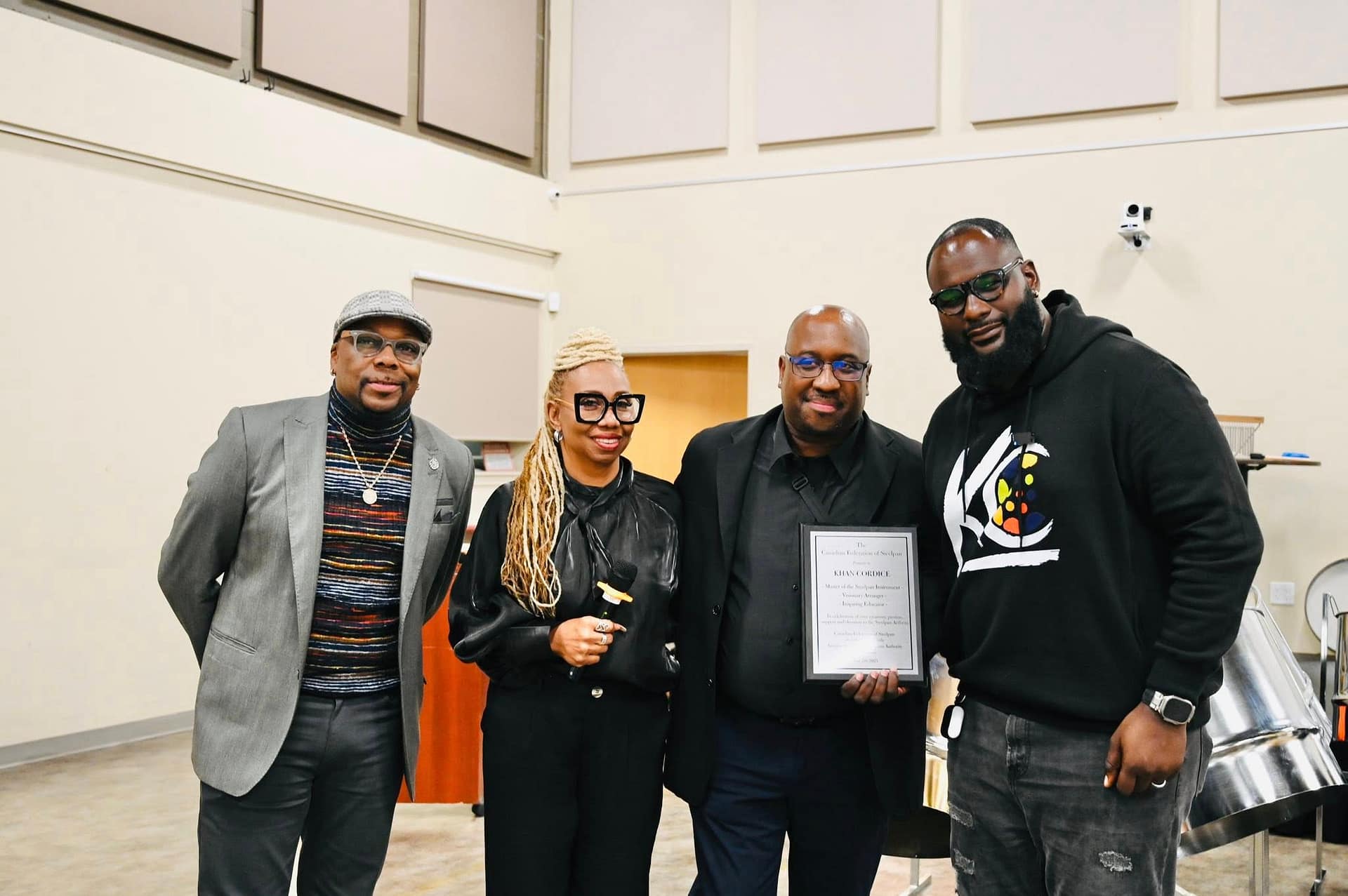 Khan Cordice Honoured by Canadian Steelpan Federation for His Musical Contributions