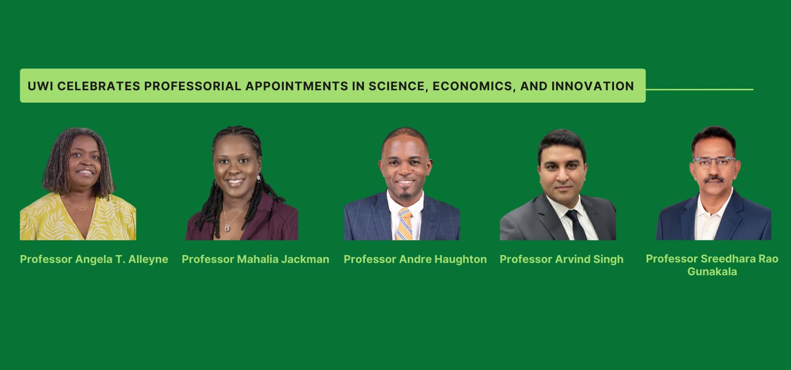 UWI Celebrates Professorial Appointments in Science, Economics, and Innovation
