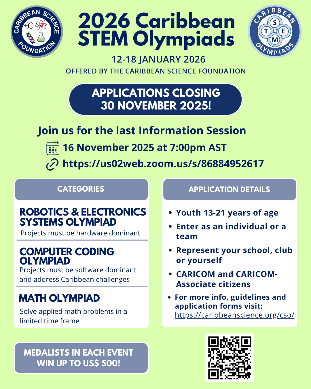 Final Information Session Announced for 2026 Caribbean Science Olympiad