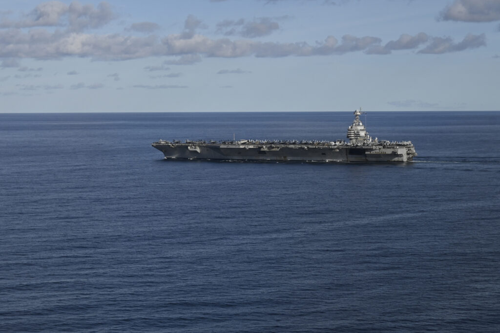 US military says aircraft carrier now in Caribbean