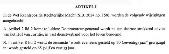 Ingrijpende wijzigingen wet over leeftijd en leiding OM