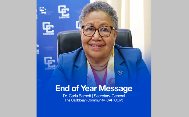End of Year Message from Dr Carla Barnett, Secretary-General of the Caribbean Community (CARICOM)