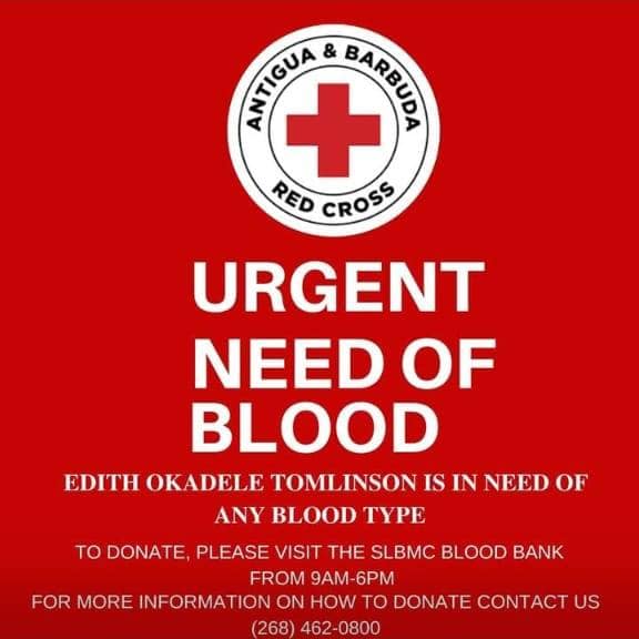 Urgent blood appeal issued for Edith Okadele Tomlinson