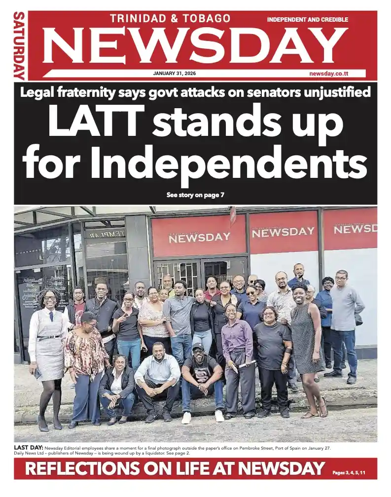 Trinidad and Tobago Newsday – Saturday January 31st 2026