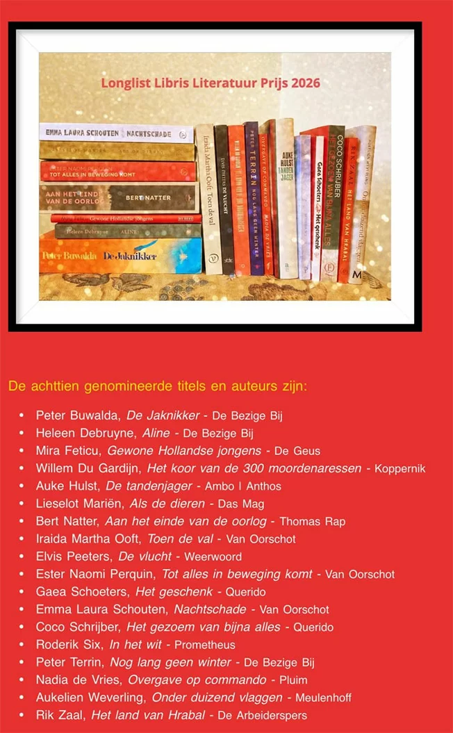 Iraida Martha Ooft maakt kans op de Libris Literatuur Prijs 2026