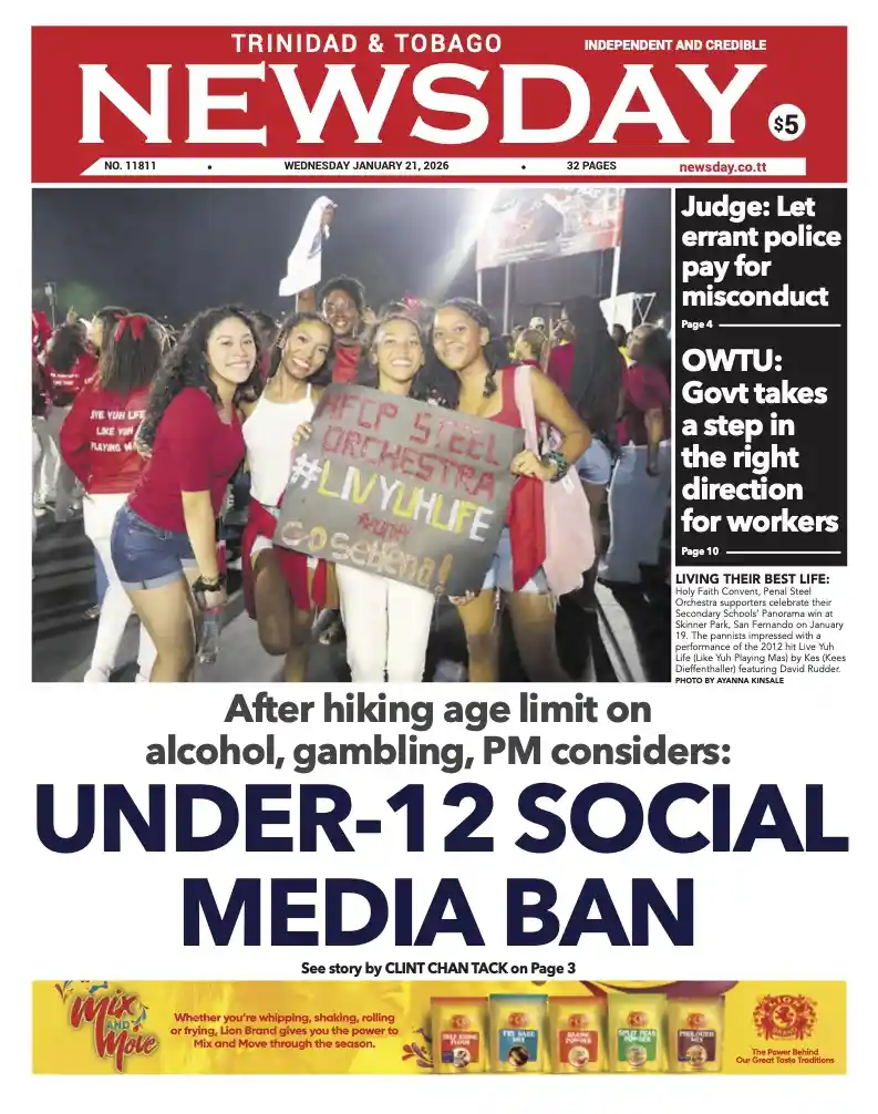 Trinidad and Tobago Newsday – Wednesday January 21st 2026