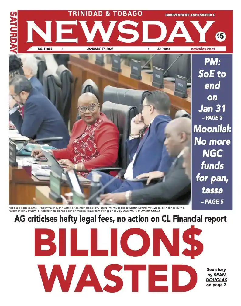 Trinidad and Tobago Newsday – Saturday January 17th 2026