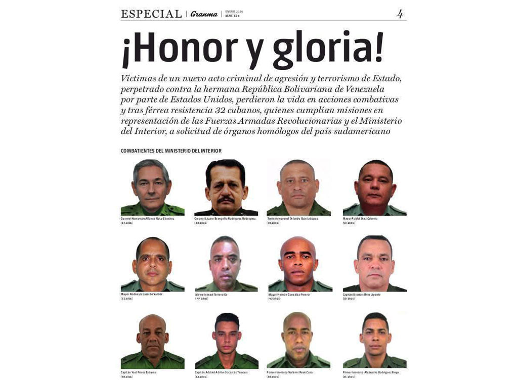 Cuba honors 32 soldiers killed in aggression against Venezuela