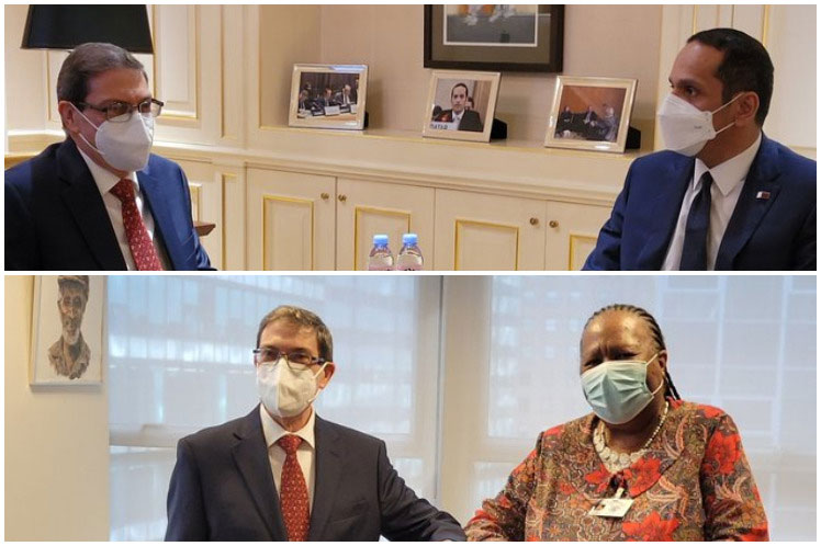 Cuban FM meets with counterparts from Qatar and S. Africa at UN