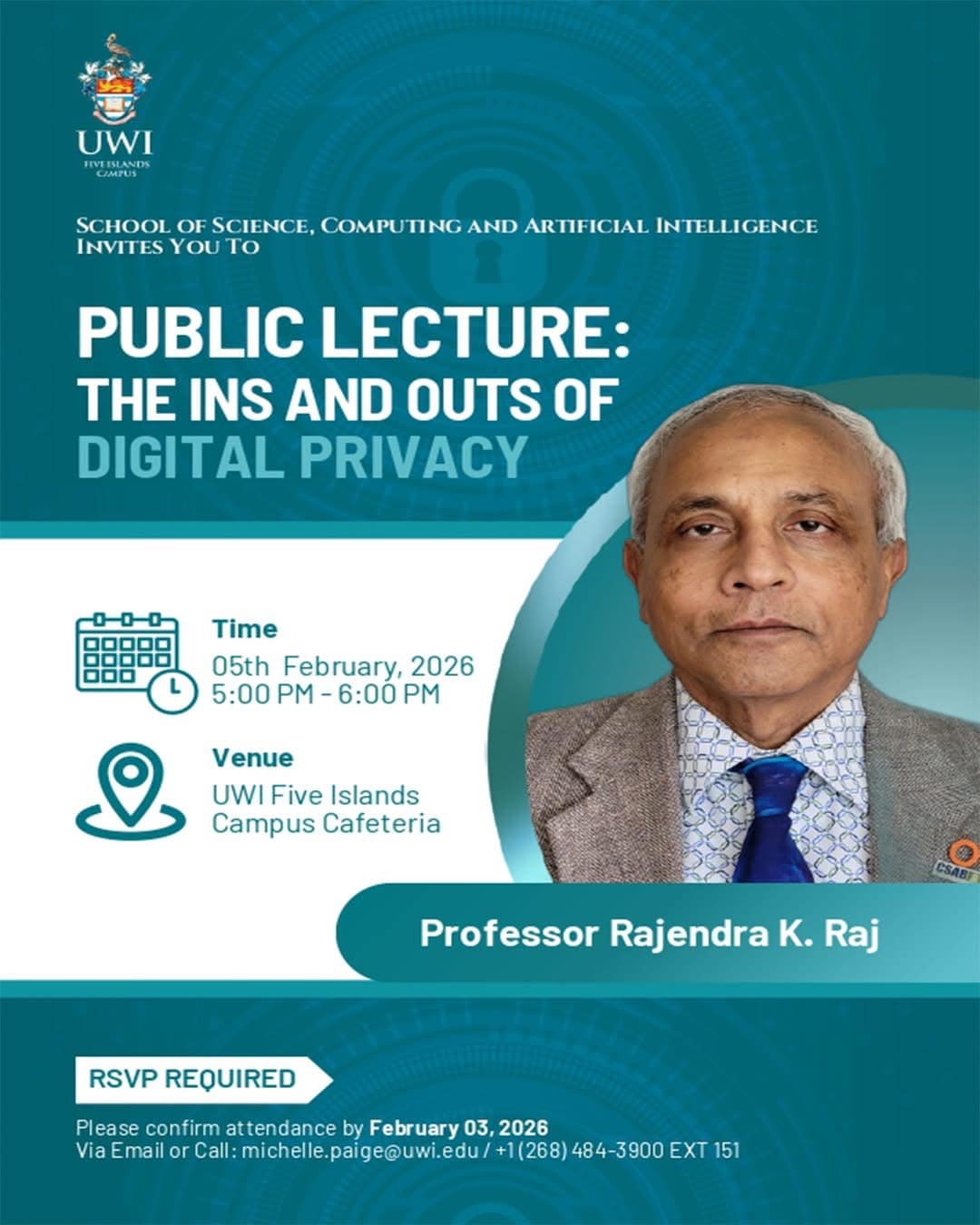 UWI Five Islands to Host Public Lecture on Digital Privacy