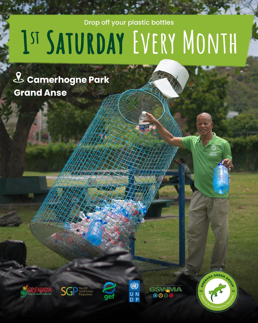 Drop off your plastic bottles: 1st Saturday every month