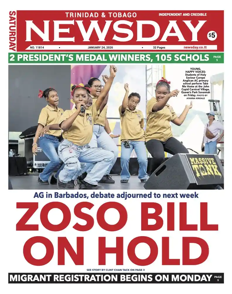 Trinidad and Tobago Newsday – Saturday January 24th 2026