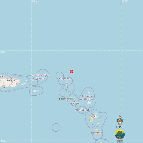 Magnitude 3.8 Earthquake Recorded North of Antigua and Barbuda
