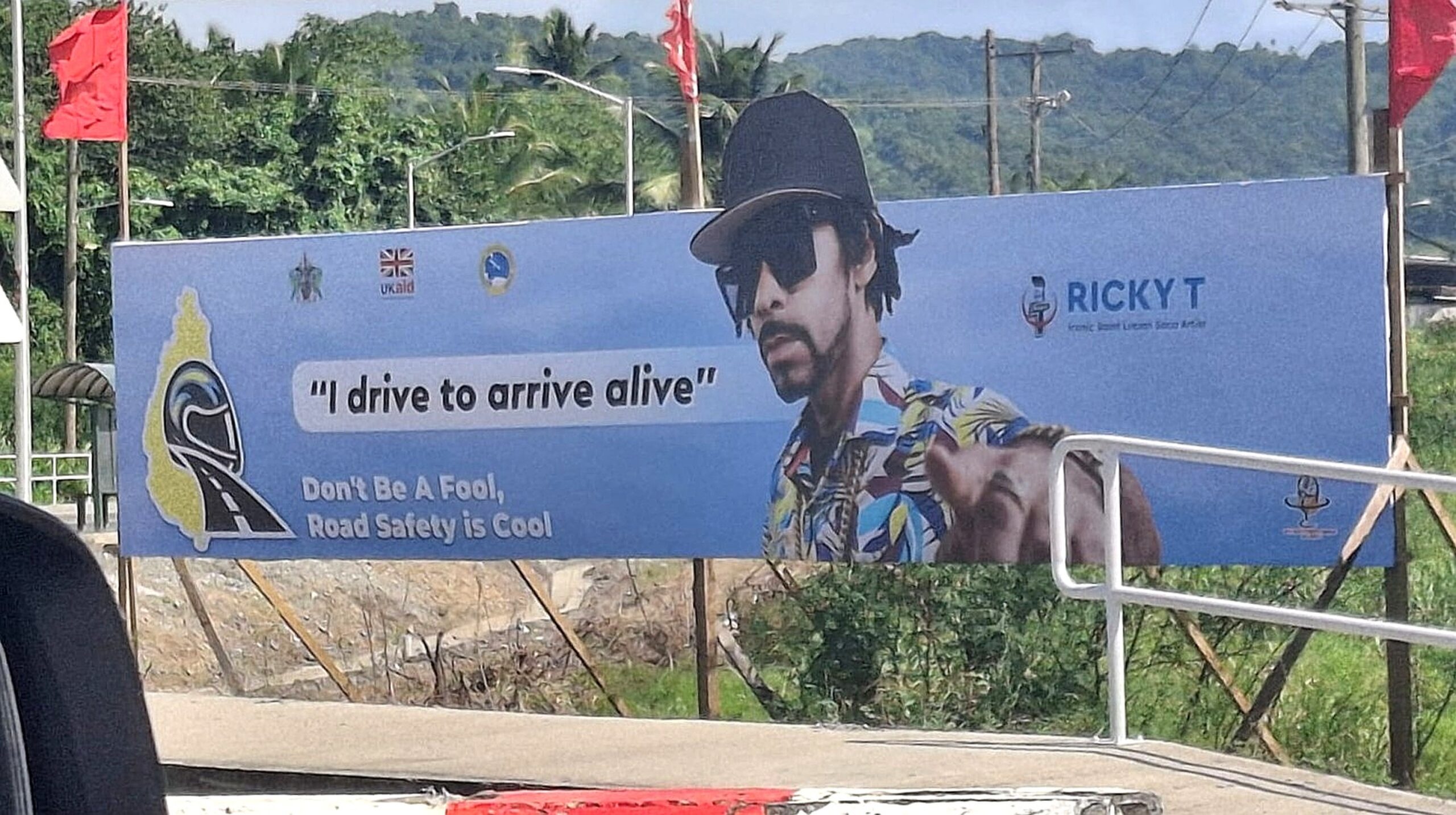 Road safety billboard vandalised