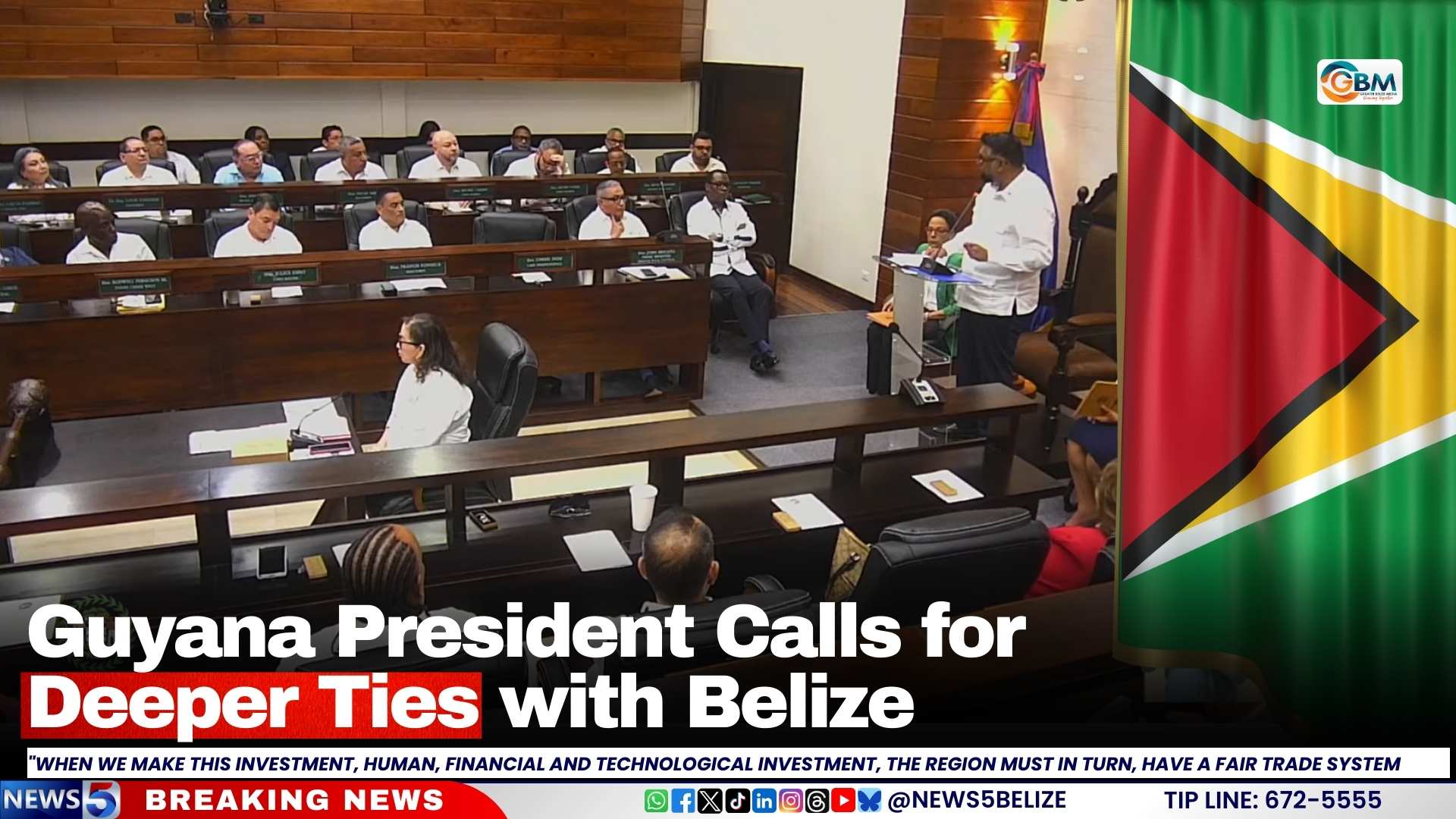 Guyana President Calls for Deeper Ties with Belize