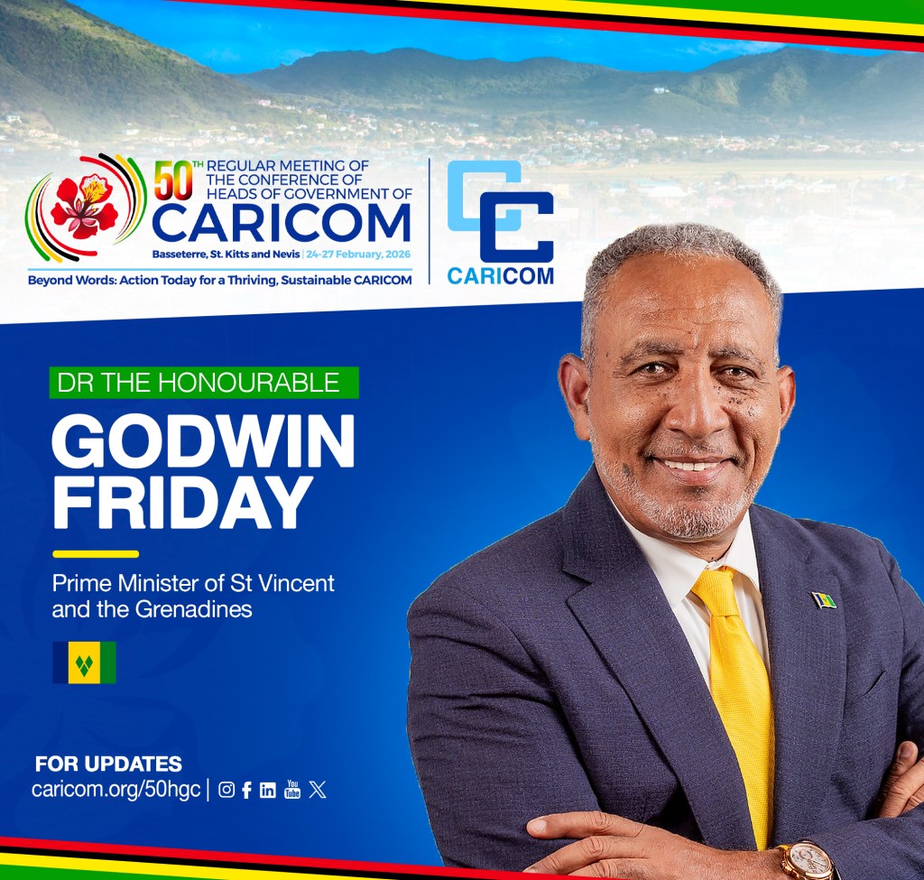 Prime Minister Friday joins regional leaders for 50th CARICOM Heads Conference in St Kitts and Nevis
