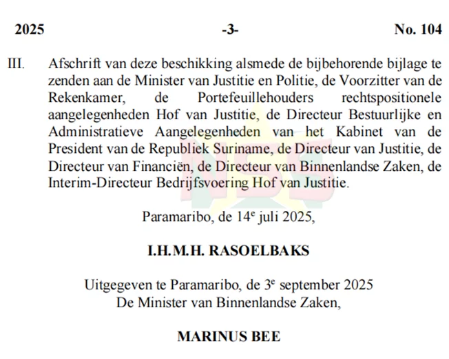 Loonreeksen rechters lopen op tot ruim SRD 600.000 per maand