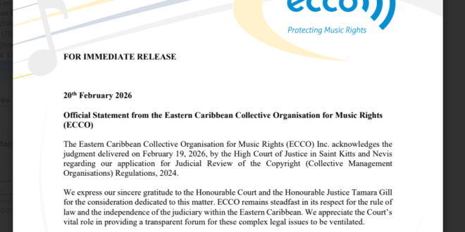 ECCO RESPONDS TO SAINT KITTS AND NEVIS JUDGEMENT