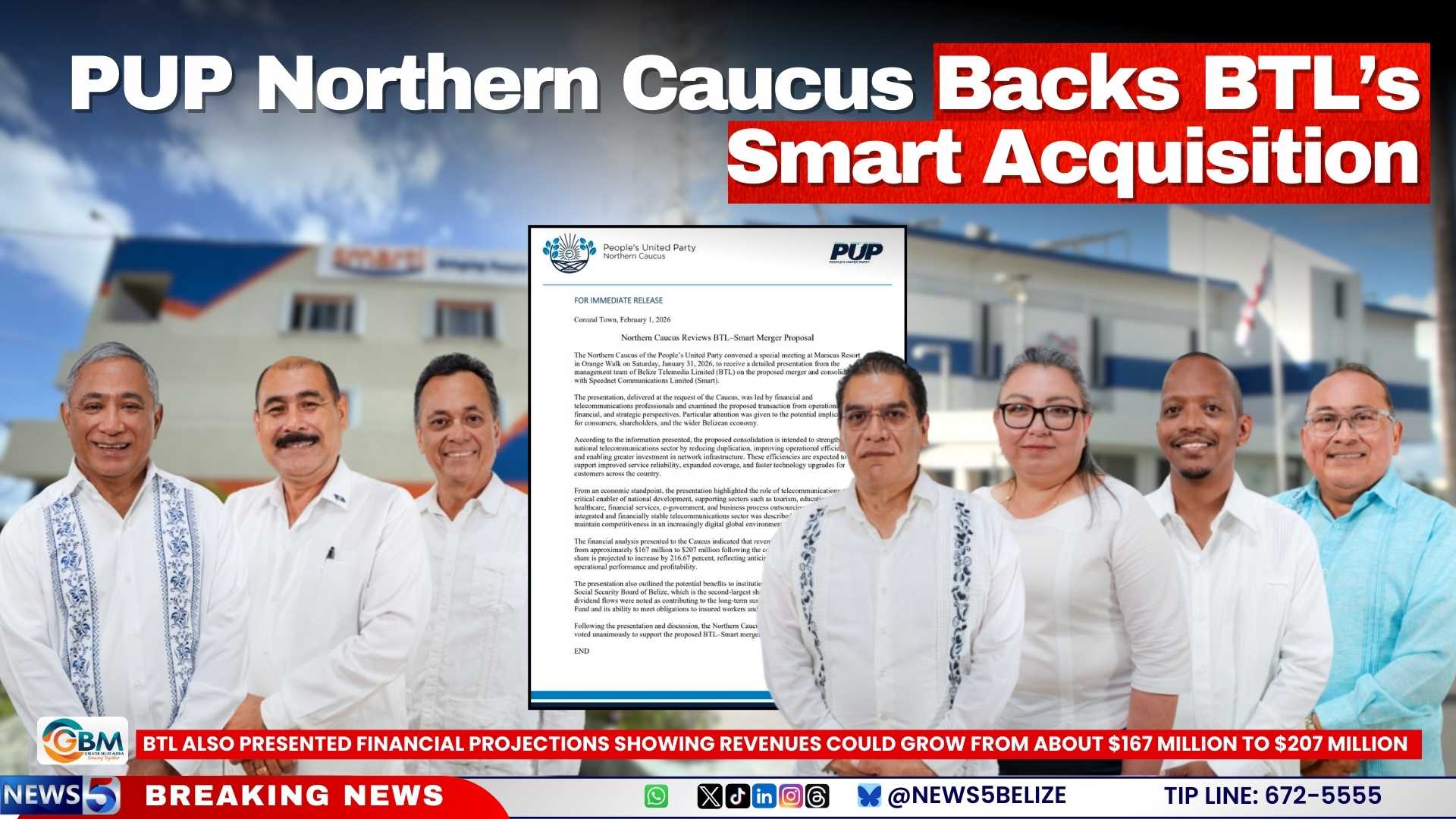 PUP Northern Caucus Backs BTL’s Smart Acquisition