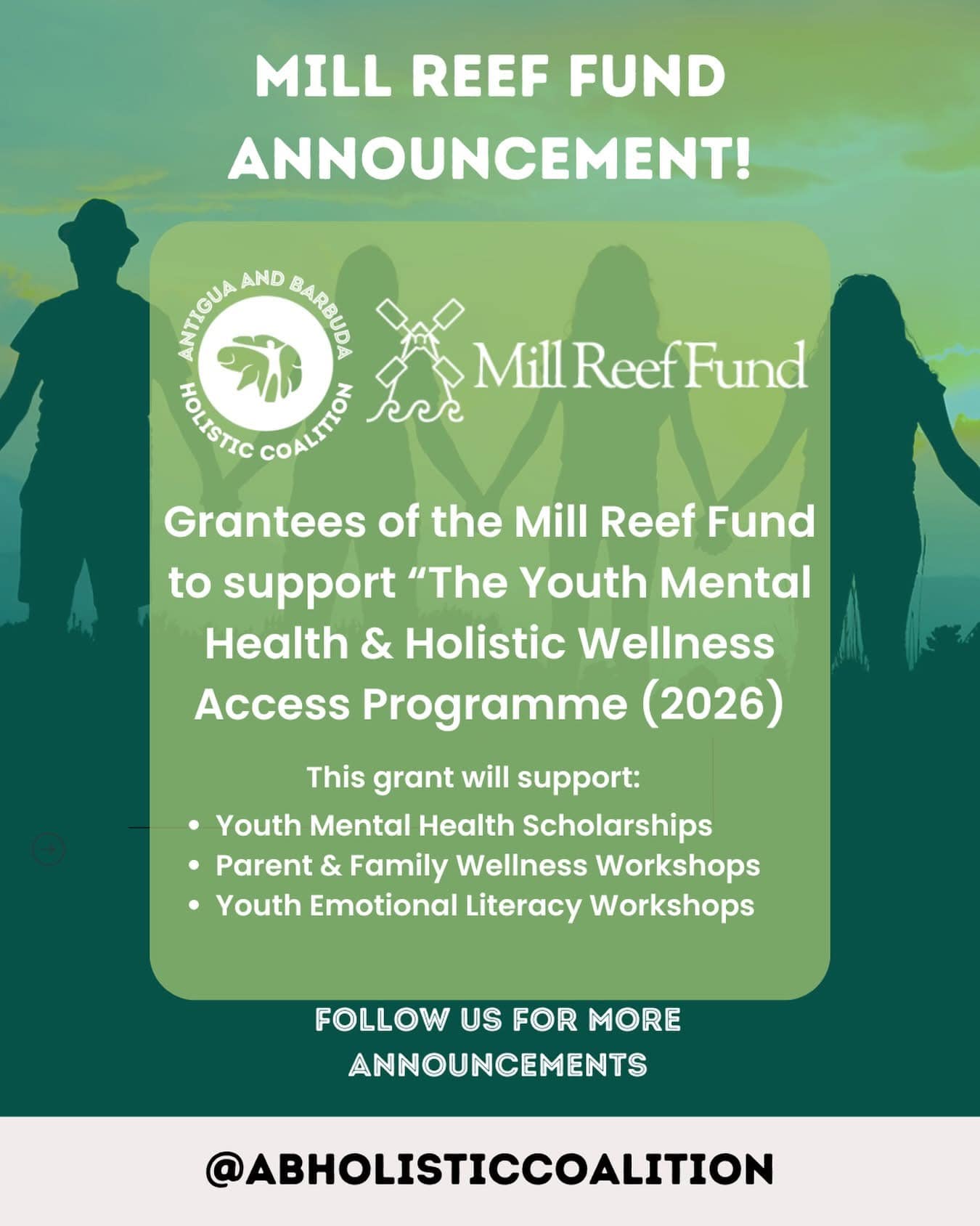 Antigua and Barbuda Holistic Coalition awarded Mill Reef Fund grant for youth mental health programme